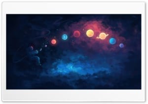 An Astronaut Paints The Solar System 4K UHD Wallpaper for Widescreen and UltraWide Desktop, UltraHD TV, Smartphone, Tablet