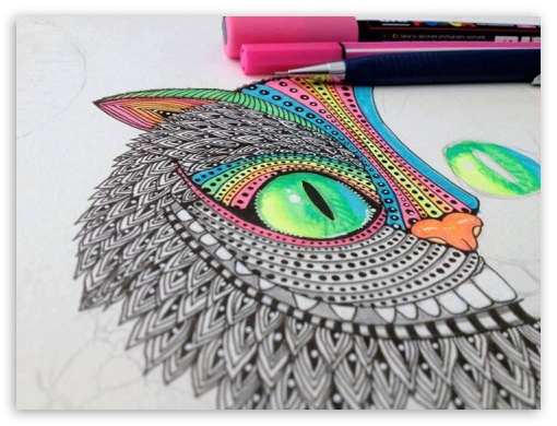 an owl with neon colours UltraHD Wallpaper for Mobile 4:3 - UXGA XGA SVGA ;