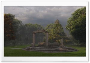 Ancient Greek temple in forest Ultra HD Wallpaper for 4K UHD Widescreen desktop, tablet & smartphone
