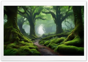 Ancient Woodland Art Ultra HD Wallpaper for 4K UHD Widescreen Desktop, Lockscreen, Screensaver, TV, Tablet, Smartphone