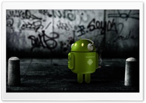 Android Robot Listening To Music Ultra HD Wallpaper for 4K UHD Widescreen desktop, tablet & smartphone