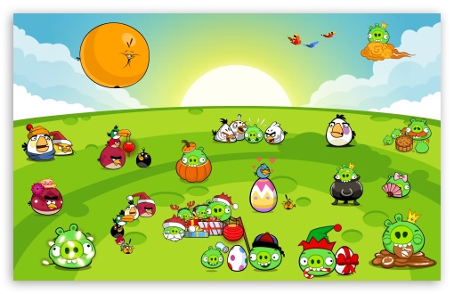 Angry Birds New Party UltraHD Wallpaper for Wide 16:10 5:3 Widescreen WHXGA WQXGA WUXGA WXGA WGA ; iPad 1/2/Mini ; Mobile 4:3 5:3 - UXGA XGA SVGA WGA ;