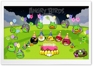 Angry Birds Party Night & End Pigs Ultra HD Wallpaper for 4K UHD Widescreen desktop, tablet & smartphone