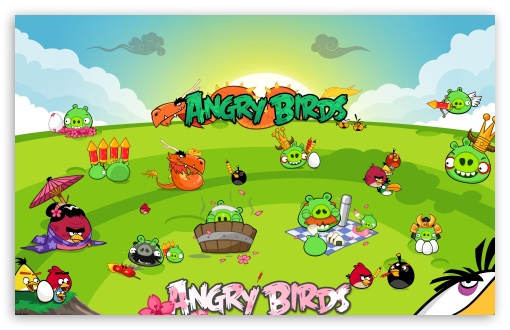 Angry Birds Seasons Party UltraHD Wallpaper for Wide 16:10 5:3 Widescreen WHXGA WQXGA WUXGA WXGA WGA ; Mobile 5:3 - WGA ;