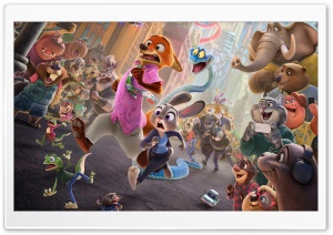 Animals in Zootopia 2 Movie 4K UHD Wallpaper for Widescreen and UltraWide Desktop, UltraHD TV, Smartphone, Tablet