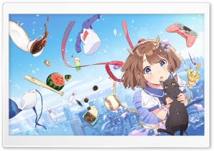 Anime, Girl, Black Cat Ultra HD Wallpaper for 4K UHD Widescreen desktop, tablet & smartphone