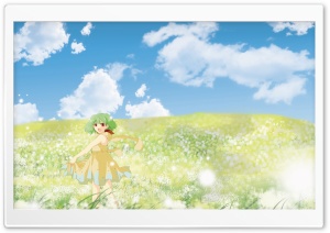 Anime Girl In Flower Field Ultra HD Wallpaper for 4K UHD Widescreen desktop, tablet & smartphone