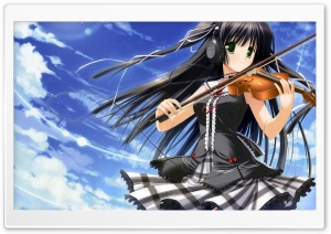 Anime Girl Playing Violin Ultra HD Wallpaper for 4K UHD Widescreen desktop, tablet & smartphone