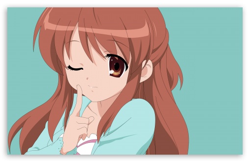 Anime girl winking by Lxvrn on DeviantArt