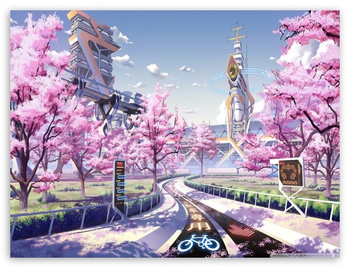 Anime Scenery Futuristic City UltraHD Wallpaper for Standard 4:3 Fullscreen UXGA XGA SVGA ; iPad 1/2/Mini ; Mobile 4:3 - UXGA XGA SVGA ;