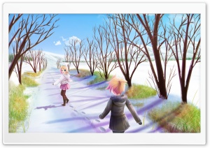 Anime Winter Scene Ultra HD Wallpaper for 4K UHD Widescreen desktop, tablet & smartphone