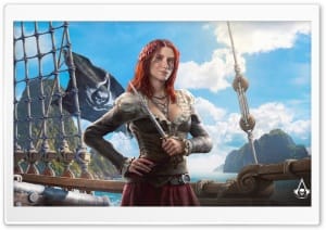 Anne Bonny Assassin's Creed Black Flag Resynced Video Game 4K UHD Wallpaper for Widescreen and UltraWide Desktop, UltraHD TV, Smartphone, Tablet