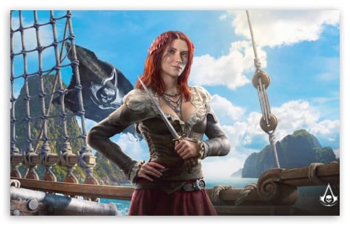Anne Bonny Assassin's Creed Black Flag Resynced Video Game UltraHD Wallpaper for UHD 16:9 ; HD 16:9 ; UltraWide 21:9 24:10 32:9 32:10 ; Widescreen 16:10 ; Tablet 1:1 ; Mobile 9:16 9:19.5 9:20 9:21 9:22 ; Dual 16:10 16:9 ;