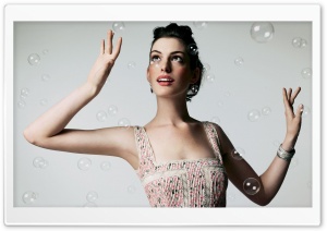 Anne Hathaway And Bubbles Ultra HD Wallpaper for 4K UHD Widescreen desktop, tablet & smartphone