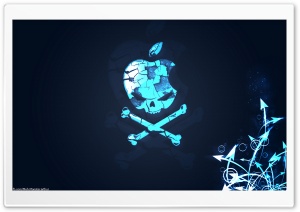 Apple Logo Blue Skull 4K UHD Wallpaper for Widescreen and UltraWide Desktop, UltraHD TV, Smartphone, Tablet