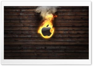 Apple Logo On Fire Ultra HD Wallpaper for 4K UHD Widescreen desktop, tablet & smartphone