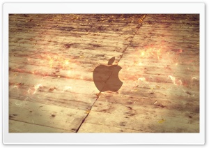 Apple Logo Wood Floor Ultra HD Wallpaper for 4K UHD Widescreen desktop, tablet & smartphone