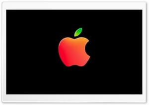Apple Mac Logo on Black Background 4K UHD Wallpaper for Widescreen and UltraWide Desktop, UltraHD TV, Smartphone, Tablet