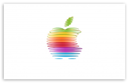 Apple Rainbow Logo on White Background UltraHD Wallpaper for UHD 16:9 ; HD 16:9 ; UltraWide 21:9 24:10 ; Widescreen 16:10 ; Tablet 1:1 ; Mobile 9:16 ;