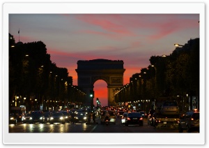 Arc De Triomphe Boulevard Ultra HD Wallpaper for 4K UHD Widescreen desktop, tablet & smartphone