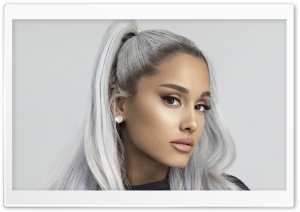 Ariana Grande White Hair Photoshoot 4K UHD Wallpaper for Widescreen and UltraWide Desktop, UltraHD TV, Smartphone, Tablet