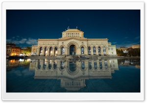 Armenia, Yerevan, Building Reflection in Water, Hayk Barseghyans Ultra HD Wallpaper for 4K UHD Widescreen desktop, tablet & smartphone