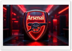Arsenal FC Metal Logo 4K UHD Wallpaper for Widescreen and UltraWide Desktop, UltraHD TV, Smartphone, Tablet