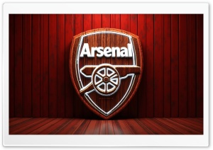 Arsenal FC Wooden Logo 4K UHD Wallpaper for Widescreen and UltraWide Desktop, UltraHD TV, Smartphone, Tablet