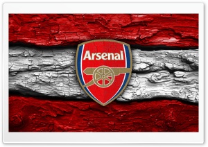 Arsenal FC Wooden Logo 4K UHD Wallpaper for Widescreen and UltraWide Desktop, UltraHD TV, Smartphone, Tablet