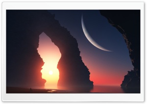 Art, landscape, sunset 4K UHD Wallpaper for Widescreen and UltraWide Desktop, UltraHD TV, Smartphone, Tablet