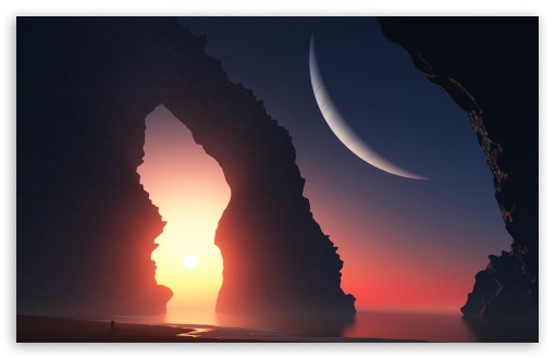 Art, landscape, sunset UltraHD Wallpaper for Widescreen 16:10 ;