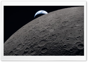 Artemis II - Moon, A Setting Earth 4K UHD Wallpaper for Widescreen and UltraWide Desktop, UltraHD TV, Smartphone, Tablet