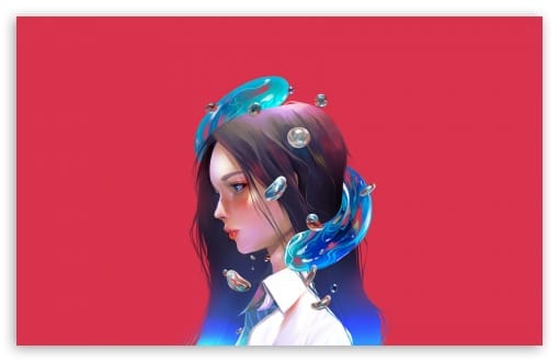 Artistic Girl Portrait Illustration Style UltraHD Wallpaper for UHD 16:9 ; HD 16:9 ; UltraWide 21:9 24:10 32:9 32:10 ; Widescreen 16:10 ; Tablet 1:1 ; Mobile 9:16 9:19.5 9:20 ; Dual 16:10 16:9 ;