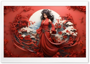 Asian Artwork Girl Ultra HD Wallpaper for 4K UHD Widescreen desktop, tablet & smartphone