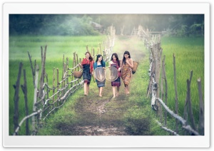 Asian Countryside, Girls Ultra HD Wallpaper for 4K UHD Widescreen desktop, tablet & smartphone