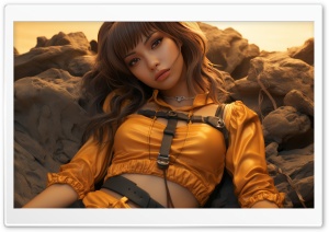 Asian Girl Realistic Art Ultra HD Wallpaper for 4K UHD Widescreen desktop, tablet & smartphone