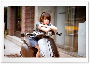 Asian Girl, Scooter Ultra HD Wallpaper for 4K UHD Widescreen desktop, tablet & smartphone