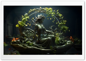 Asian Woman Statue Digital Art Ultra HD Wallpaper for 4K UHD Widescreen desktop, tablet & smartphone