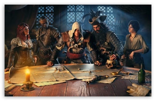 Assassin's Creed Black Flag Resynced Pirates UltraHD Wallpaper for UHD 16:9 ; HD 16:9 ; UltraWide 21:9 24:10 32:9 32:10 ; Widescreen 16:10 ; Tablet 1:1 ; Mobile 9:16 ; Dual 16:10 16:9 ;