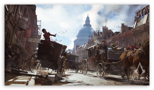 Assassins Creed Syndicate Carriage Gun Fight UltraHD Wallpaper for HD 16:9 ;