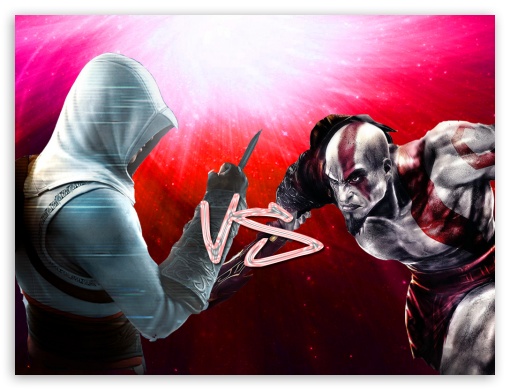 Assassins VS God of war UltraHD Wallpaper for Fullscreen 4:3 ;