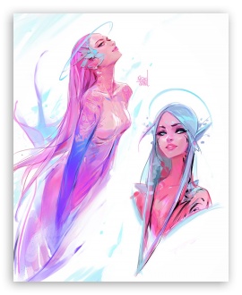 astro mermaids UltraHD Wallpaper for Mobile 2:3 ;