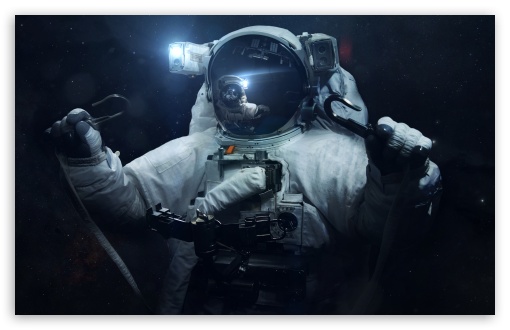 Astronaut Operating in the Vacuum of Space UltraHD Wallpaper for UHD 16:9 ; HD 16:9 ; UltraWide 21:9 24:10 32:9 32:10 ; Widescreen 16:10 5:3 ; Fullscreen 4:3 5:4 3:2 ; Tablet 1:1 ; Dual 16:10 5:3 16:9 4:3 5:4 3:2 ;