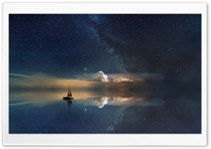 Astrophotography Ocean Night Stars Sky Ultra HD Wallpaper for 4K UHD Widescreen desktop, tablet & smartphone
