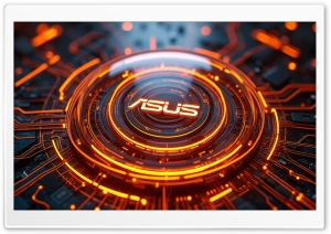Asus Orange Neon Logo 4K UHD Wallpaper for Widescreen and UltraWide Desktop, UltraHD TV, Smartphone, Tablet