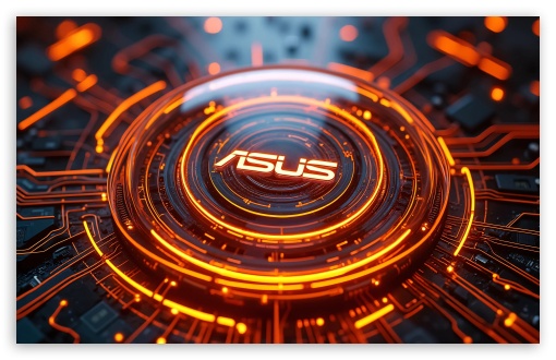 Asus Orange Neon Logo UltraHD Wallpaper for Widescreen 16:10 ;