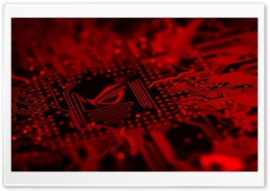 ASUS ROG Gaming Motherboard Red Lighting 4K UHD Wallpaper for Widescreen and UltraWide Desktop, UltraHD TV, Smartphone, Tablet