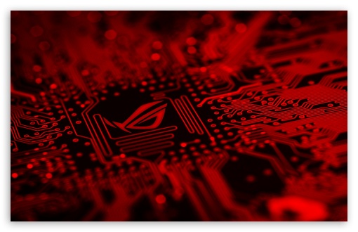 ASUS ROG Gaming Motherboard Red Lighting UltraHD Wallpaper for UHD 16:9 ; HD 16:9 ; UltraWide 21:9 24:10 32:9 32:10 ; Widescreen 16:10 ; Tablet 1:1 ; Dual 16:10 16:9 ;