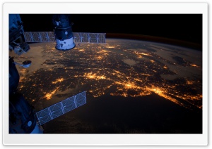 Atlantic Coast At Night - Nasa, International Space Station Ultra HD Wallpaper for 4K UHD Widescreen desktop, tablet & smartphone