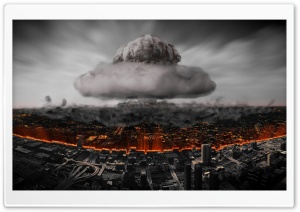 Atomic Explosion In The City - Atomnyy Vzryv V Megapolise Ultra HD Wallpaper for 4K UHD Widescreen desktop, tablet & smartphone